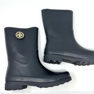 Tory Burch Black Ankle Rain Boots